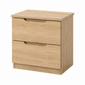Nachttisch mit 2 Schubladen Eiche hell Spanplatte rechteckig 60 x 40 x 60 cm