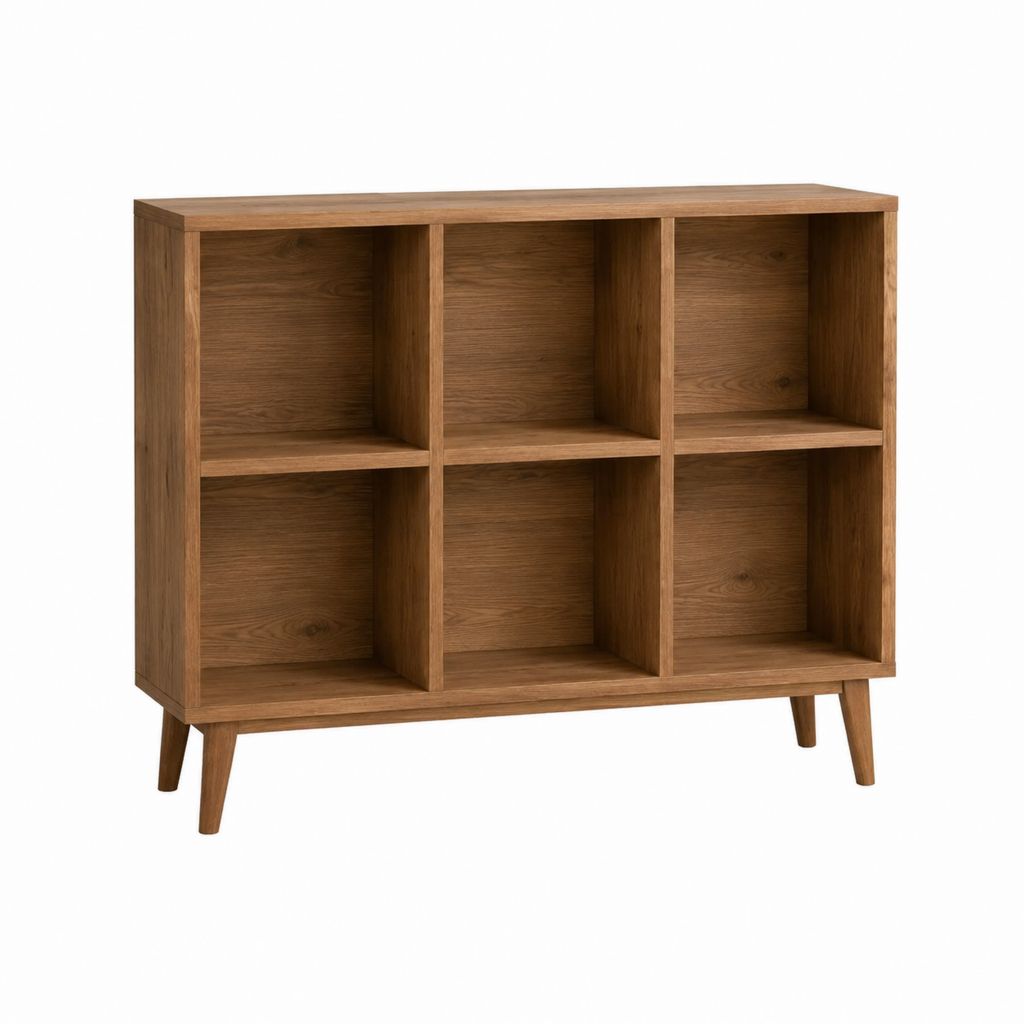 Standregal mit 6 Fächern Braun Eichenfurnier rechteckig 120 x 40 x 100 cm