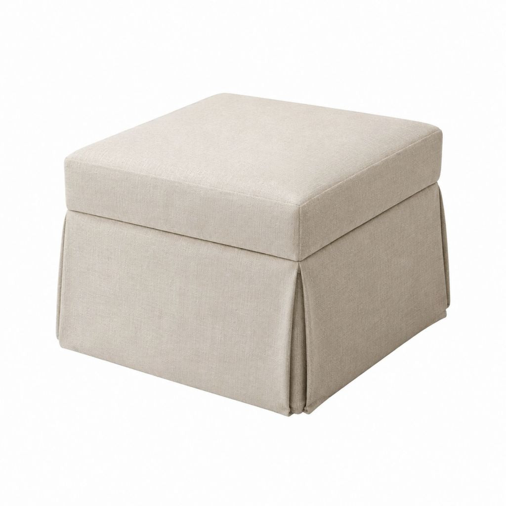 Polsterhocker Beige Polyester Quadratisch 50 x 50 x 45 cm